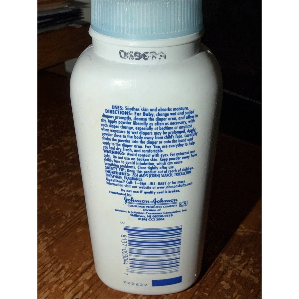 Johnson's Baby Powder Pure Cornstarch Talc Formula 4oz 50% Full